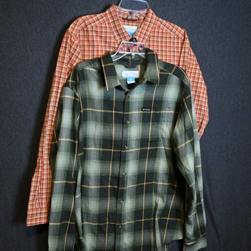 Lot of 2 Columbia Men's Long Sleeve Button Down Shirt